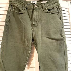 Kenzie Jeans Vintage Luxe olive green distressed